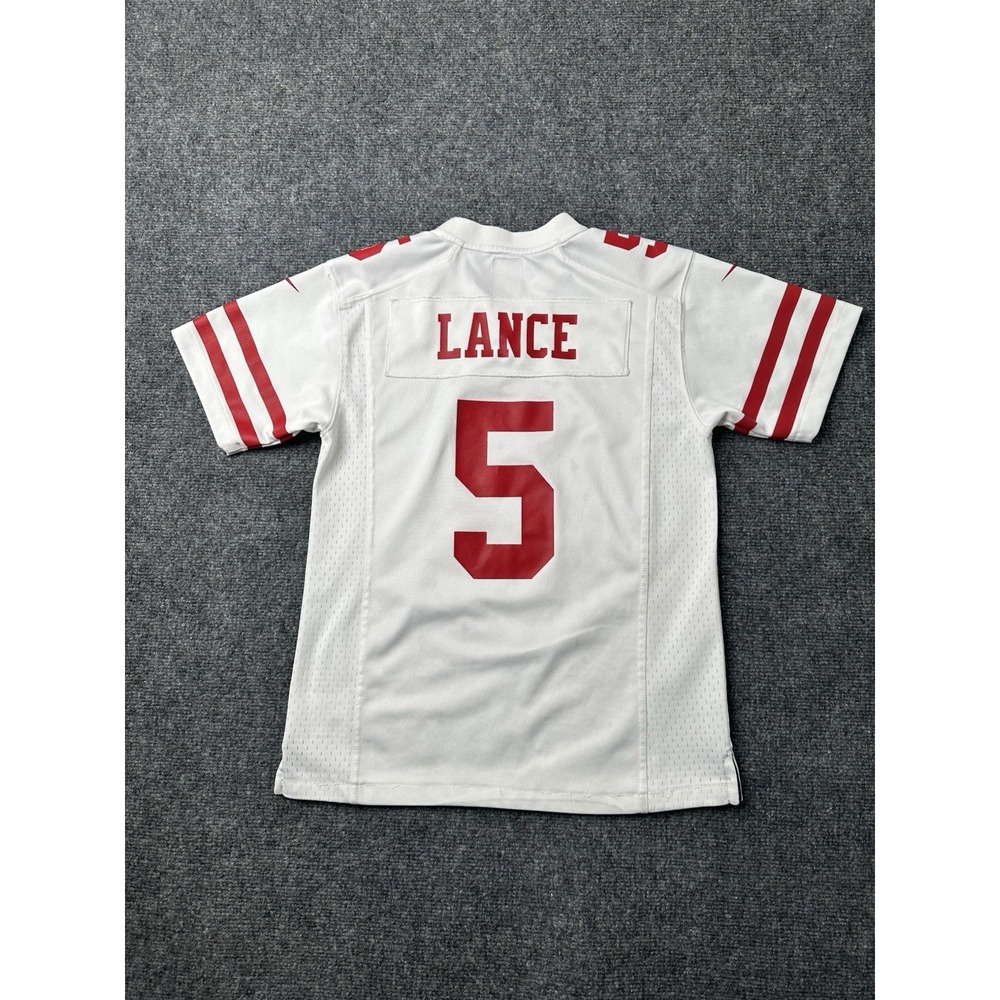 Boys‎ NFL Nike San Francisco 49ers Lance 5 White Jersey, Size 10-12 Years